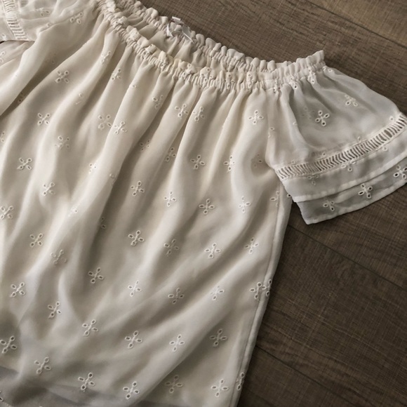 Cute summer top shoulder off floral black white - Picture 6 of 9